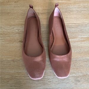 Open Edit Nordstroms Brand Lennox Tan Mocha Square Toe Ballet Flats